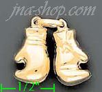 14K Gold Boxing Gloves Italian Charm Pendant - Click Image to Close