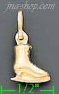 14K Gold Ice Skate Italian Charm Pendant - Click Image to Close