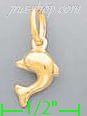 14K Gold Dolphin Italian Charm Pendant - Click Image to Close