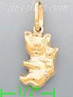 14K Gold Koala Bears Mother w/Baby on Back Italian Charm Pendant - Click Image to Close