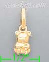 14K Gold Bear Italian Charm Pendant - Click Image to Close