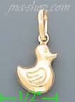 14K Gold Duck Italian Charm Pendant - Click Image to Close