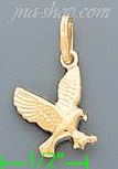 14K Gold Eagle Italian Charm Pendant - Click Image to Close