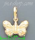 14K Gold Butterfly Italian Charm Pendant - Click Image to Close