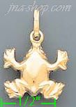 14K Gold Frog Italian Charm Pendant - Click Image to Close