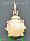 14K Gold Ladybug Italian Charm Pendant - Click Image to Close