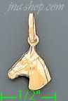 14K Gold Horse Head Italian Charm Pendant - Click Image to Close