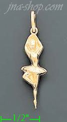 14K Gold Ballerina Italian Charm Pendant - Click Image to Close