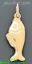 14K Gold Fish Italian Charm Pendant - Click Image to Close