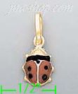 14K Gold Ladybug Enamel Charm Pendant - Click Image to Close