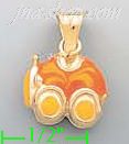 14K Gold Old Car Enamel Charm Pendant - Click Image to Close