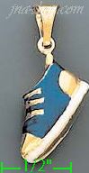 14K Gold Shoe Enamel Charm Pendant - Click Image to Close