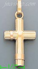 14K Gold Crucifix Italian Fancy Cross Charm Pendant - Click Image to Close