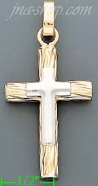 14K Gold Italian Fancy Cross Charm Pendant - Click Image to Close