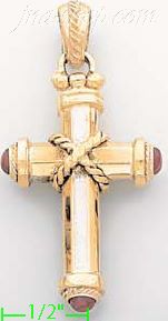 14K Gold Italian Fancy Cross Charm Pendant - Click Image to Close