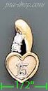 14K Gold 15 Años Heart CZ Charm Pendant - Click Image to Close