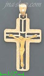 14K Gold Cross Crucifix Charm Pendant - Click Image to Close