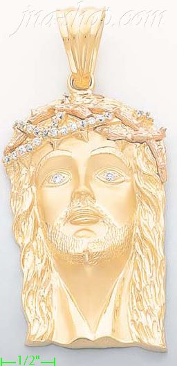 14K Gold Jesus Christ Charm Pendant - Click Image to Close