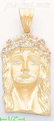 14K Gold Jesus Christ Charm Pendant - Click Image to Close