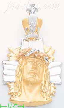 14K Gold Jesus Christ Charm Pendant - Click Image to Close