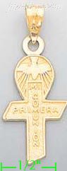 14K Gold Modern Virgin Praying Religious Charm Pendant - Click Image to Close