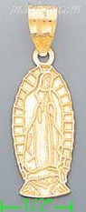 14K Gold Virgin of Guadalupe Religious Charm Pendant - Click Image to Close