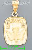 14K Gold Espiru Santo Dove Religious Charm Pendant - Click Image to Close