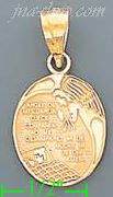 14K Gold Angel de Mi Guarda Religious Charm Pendant - Click Image to Close