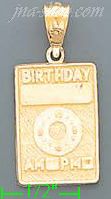14K Gold Engravable Birthday Baby Charm Pendant - Click Image to Close