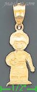 14K Gold Boy w/Ball Baby Charm Pendant - Click Image to Close