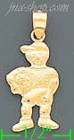 14K Gold Boy w/Soccerball Baby Charm Pendant - Click Image to Close