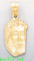 14K Gold Jesus Christ Dia-Cut Charm Pendant - Click Image to Close