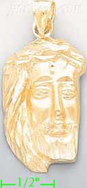 14K Gold Jesus Christ Dia-Cut Charm Pendant - Click Image to Close