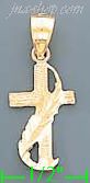 14K Gold Cross Dia-Cut Charm Pendant - Click Image to Close