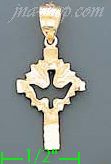 14K Gold Cross Dia-Cut Charm Pendant - Click Image to Close