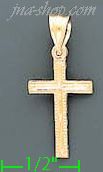 14K Gold Cross Dia-Cut Charm Pendant - Click Image to Close