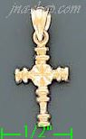 14K Gold Cross Dia-Cut Charm Pendant - Click Image to Close