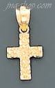 14K Gold Cross Dia-Cut Charm Pendant - Click Image to Close