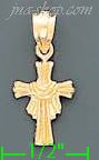 14K Gold Cross Dia-Cut Charm Pendant - Click Image to Close