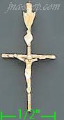 14K Gold Cross Dia-Cut Charm Pendant - Click Image to Close