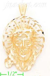 14K Gold Jesus Christ Dia-Cut Charm Pendant - Click Image to Close