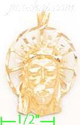 14K Gold Jesus Christ Dia-Cut Charm Pendant - Click Image to Close