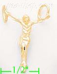 14K Gold Crucifix Dia-Cut Charm Pendant - Click Image to Close