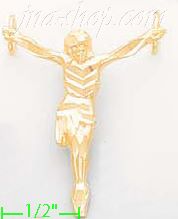 14K Gold Crucifix Dia-Cut Charm Pendant - Click Image to Close
