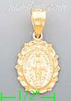 14K Gold Religious Dia-Cut Charm Pendant - Click Image to Close