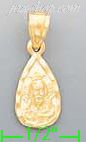 14K Gold Religious Dia-Cut Charm Pendant - Click Image to Close