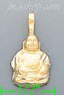 14K Gold Buddha Dia-Cut Charm Pendant - Click Image to Close