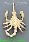 14K Gold Scorpion Dia-Cut Charm Pendant - Click Image to Close