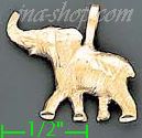 14K Gold Elephant Dia-Cut Charm Pendant - Click Image to Close