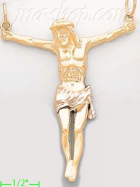 14K Gold Jesus Christ 3Color Dia-Cut Charm Pendant - Click Image to Close